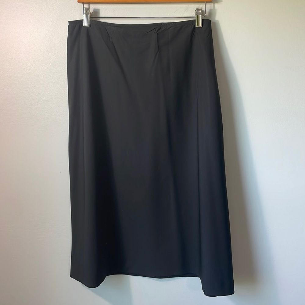 Vintage Calvin Klein classic A line midi skirt black size 14. career staple